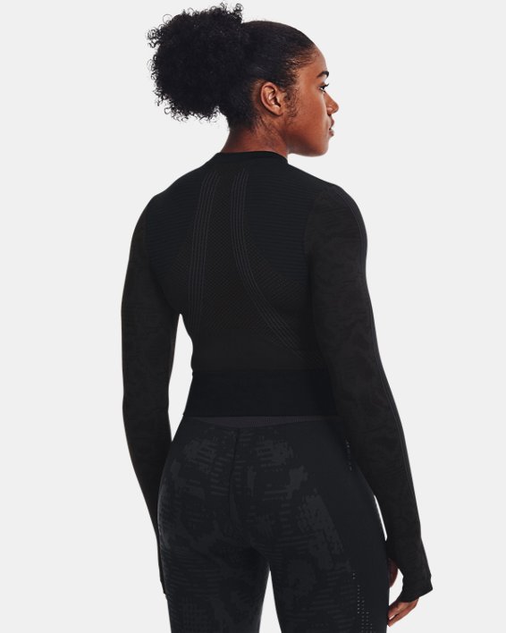 Women's UA RUSH™ HeatGear® Seamless Long Sleeve, Black, pdpMainDesktop image number 1